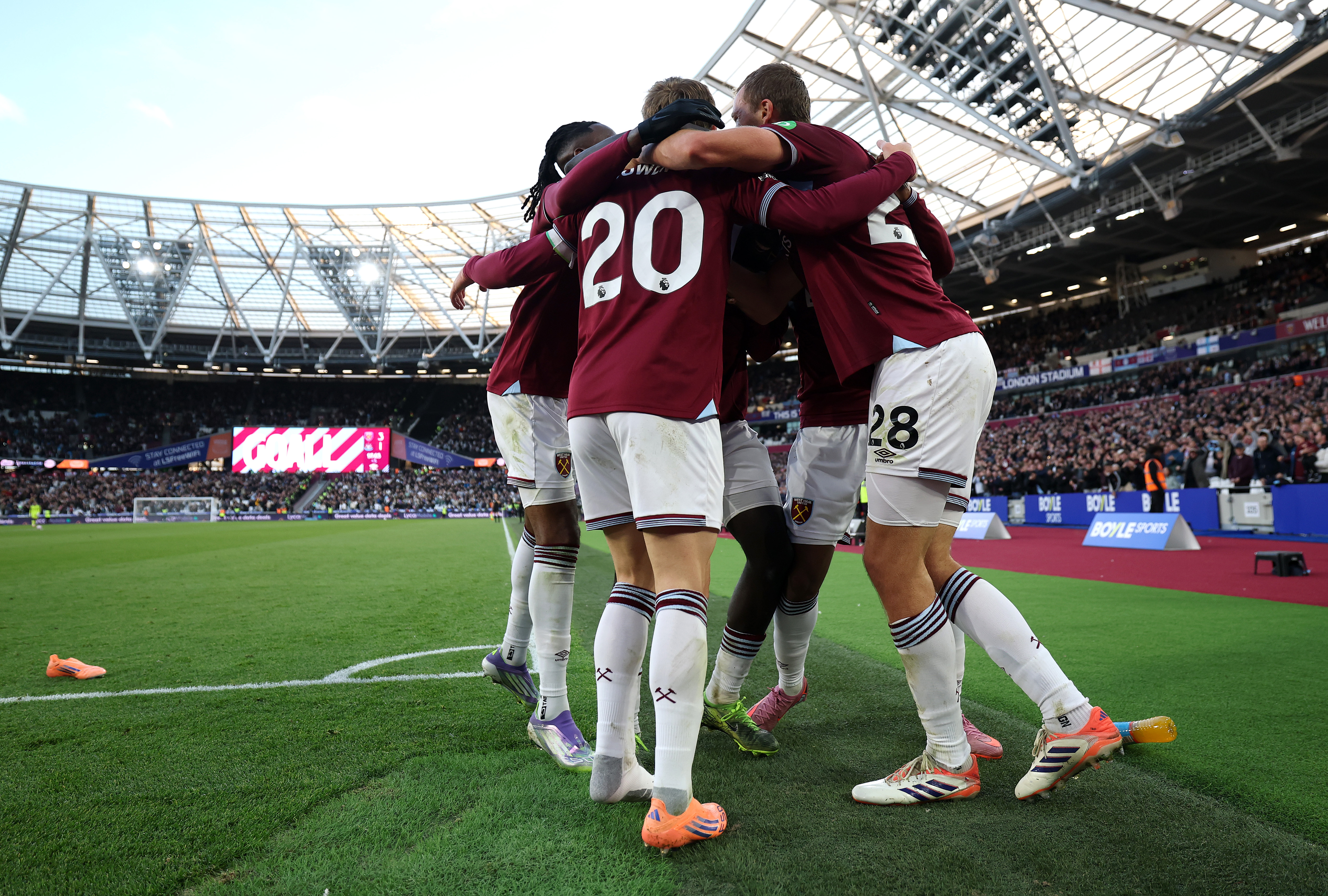 Men's team celebration