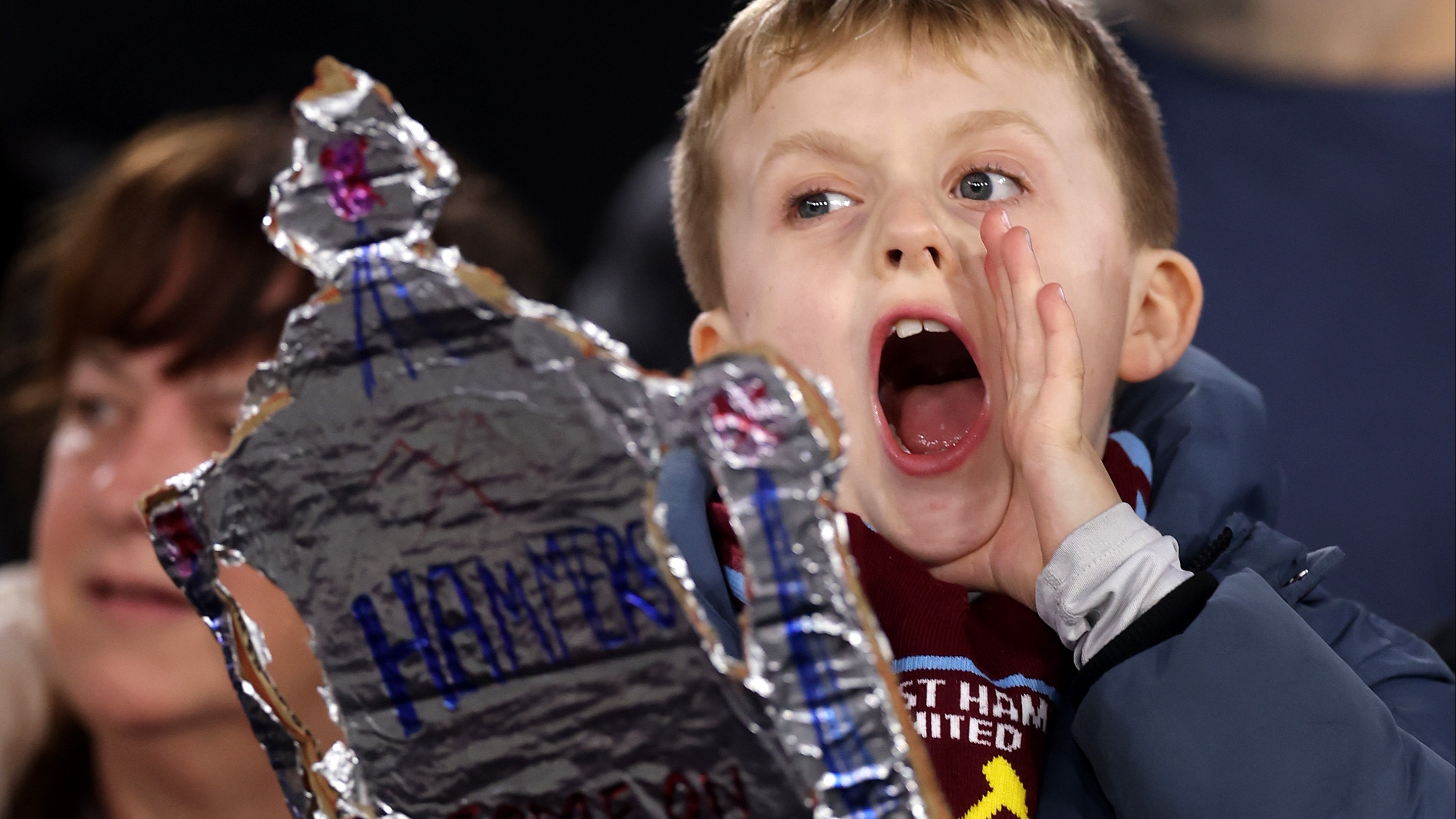 Young fan with foil FA Cup