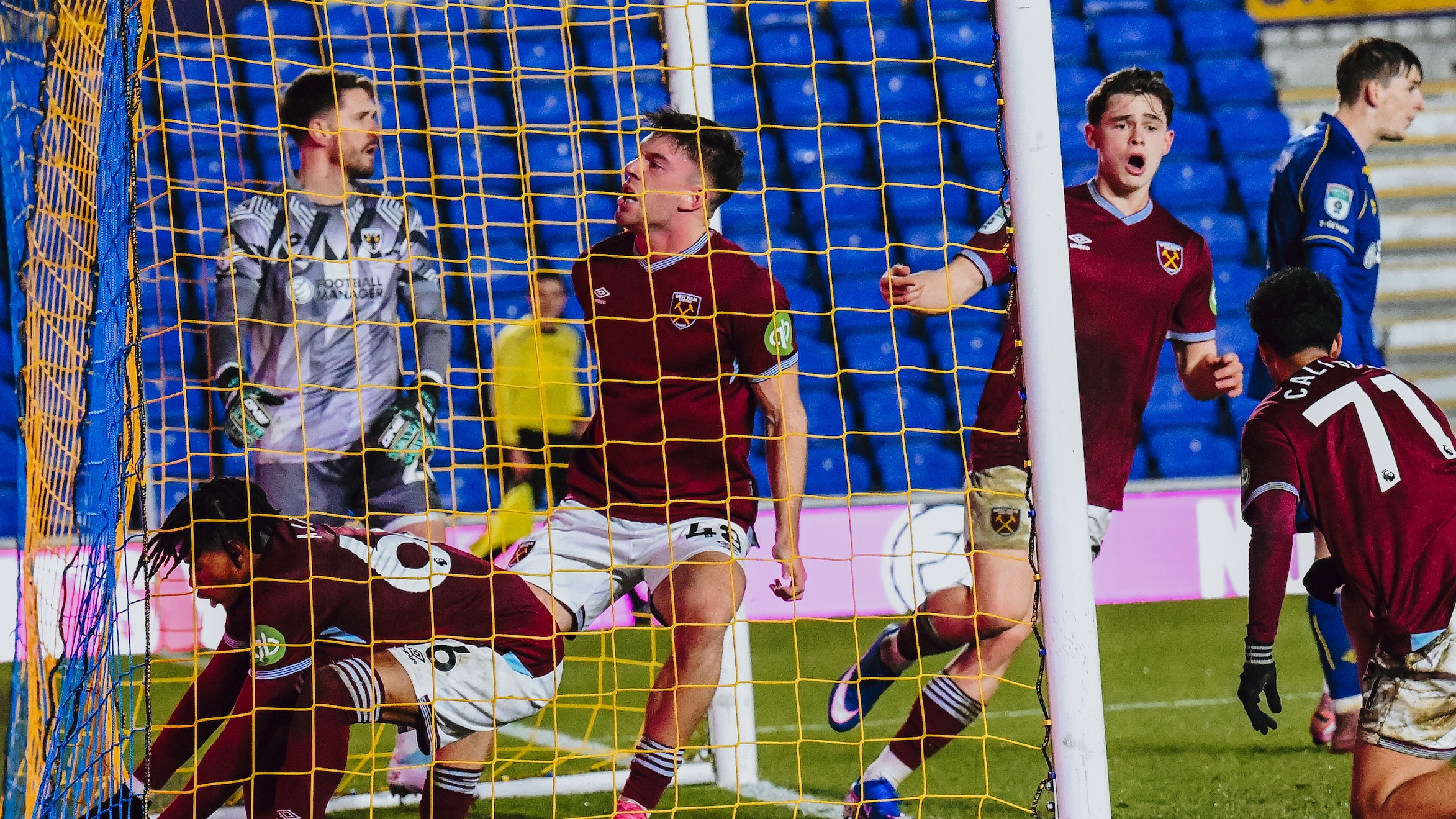 West Ham United U21s celebration at AFC Wimbledon