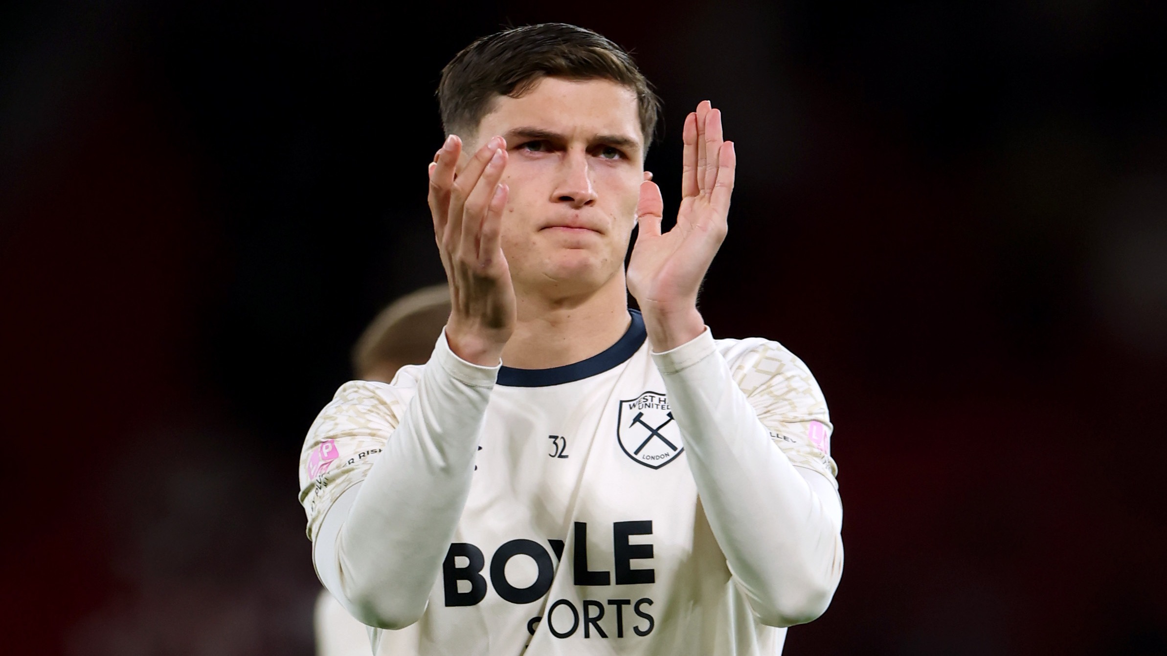 Freddie Potts in action at Manchester United