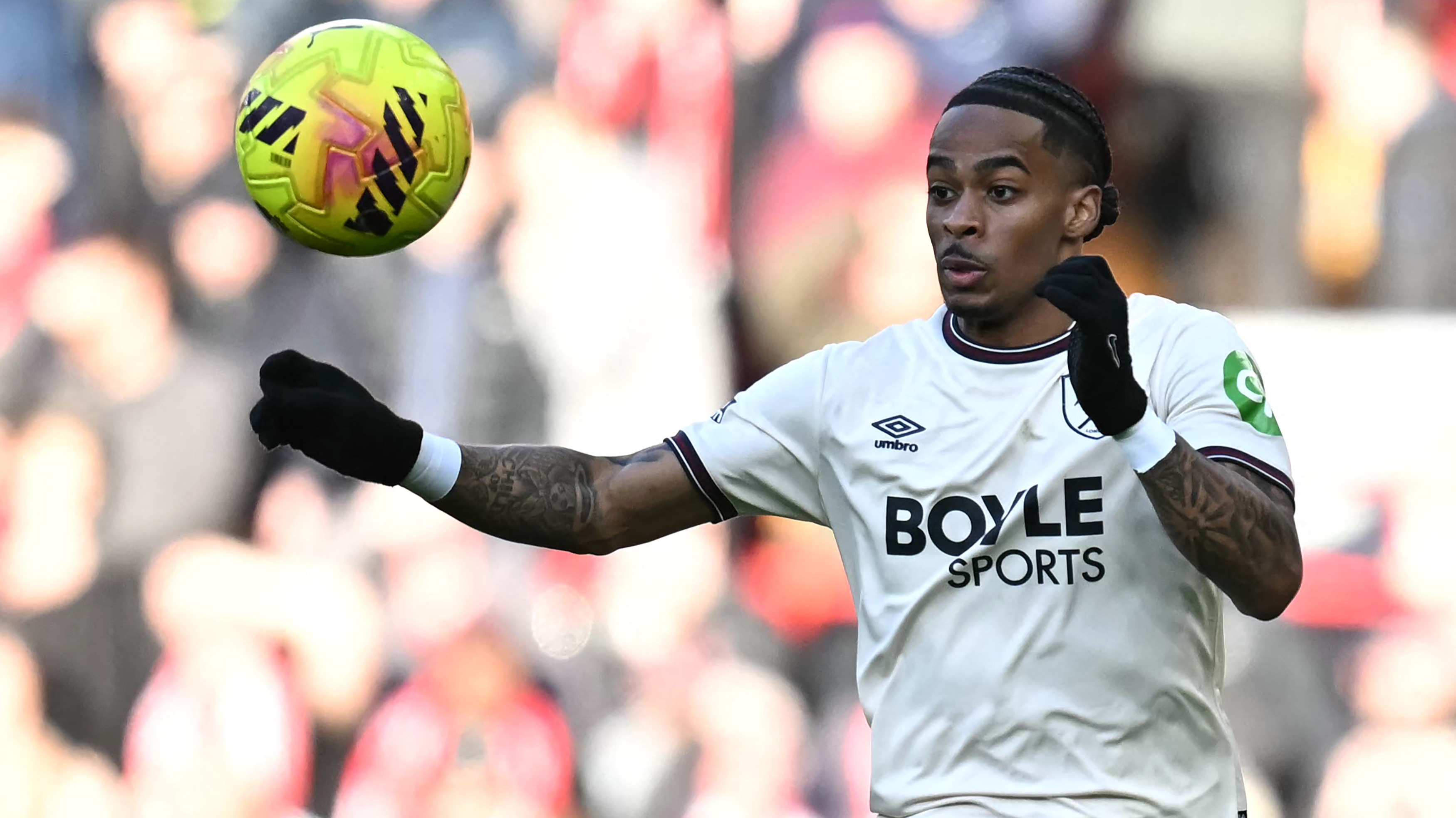 Summerville in action at Liverpool