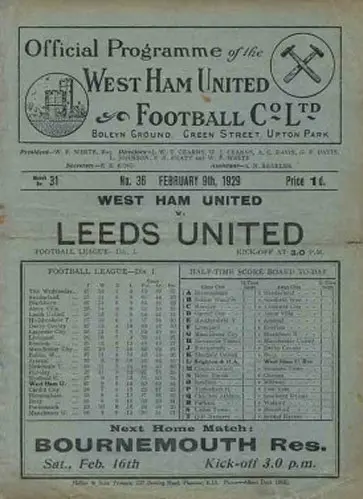 1929. - West Ham United 8-2 Leeds United