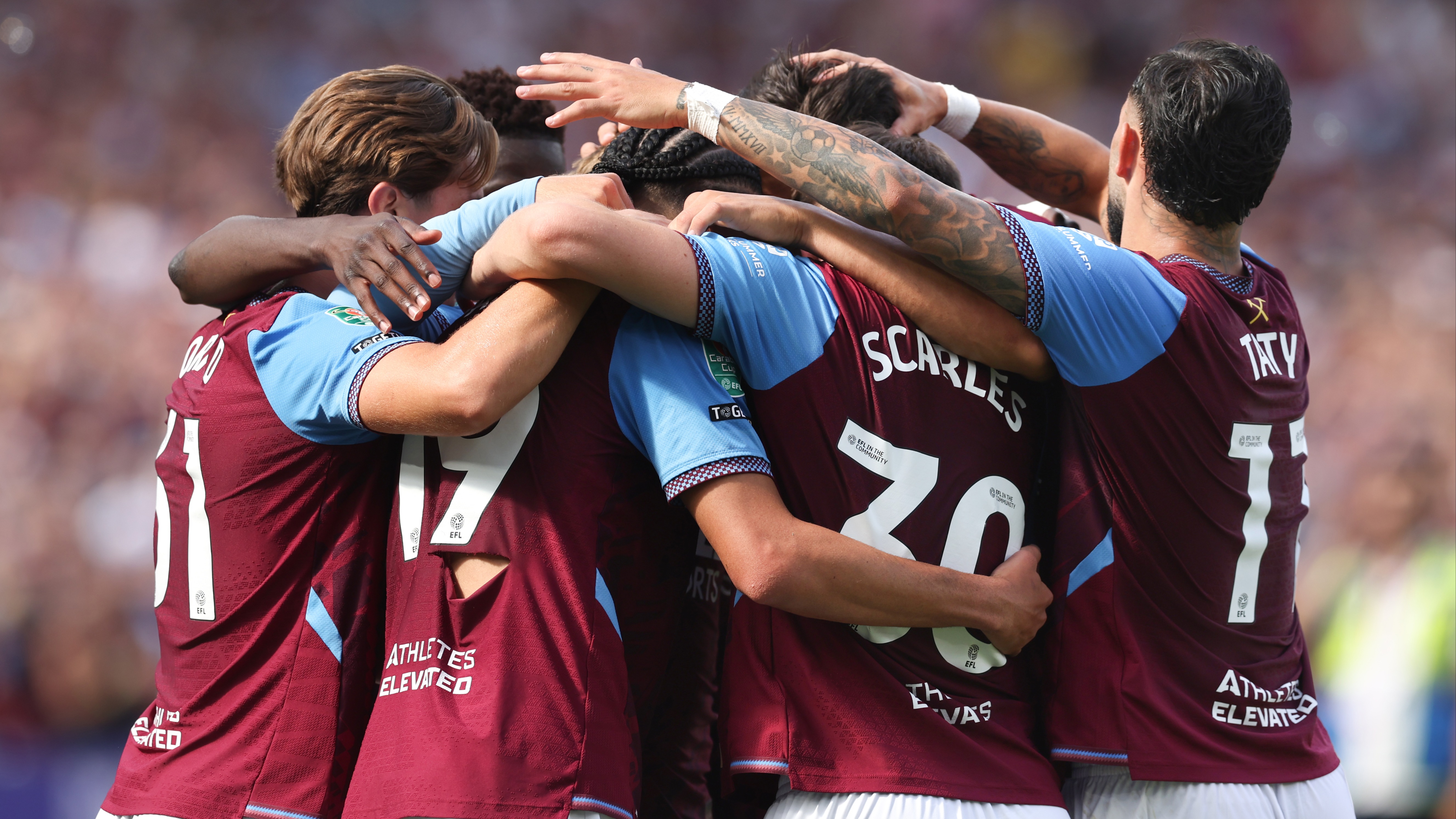Men's team group celebration